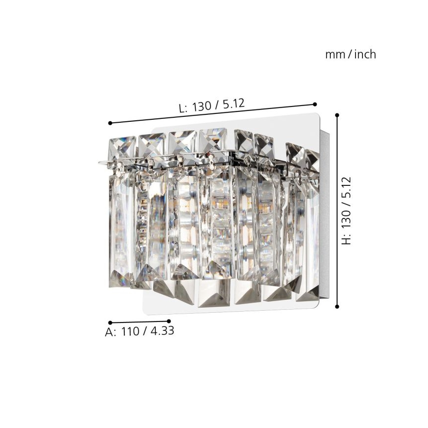 Eglo - Φωτιστικό τοίχου LED 1xG9/3W/230V γυαλιστερό χρώμιο