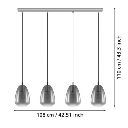 Eglo - Πολύφωτο σε σχοινί 4xE27/40W/230V