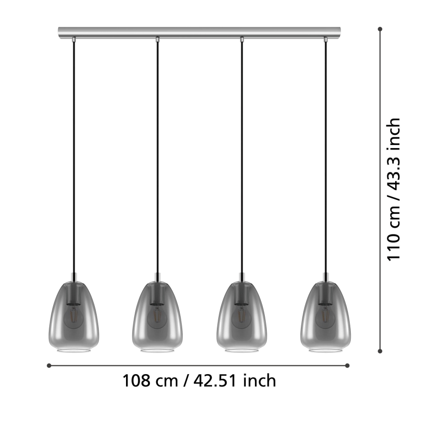 Eglo - Πολύφωτο σε σχοινί 4xE27/40W/230V