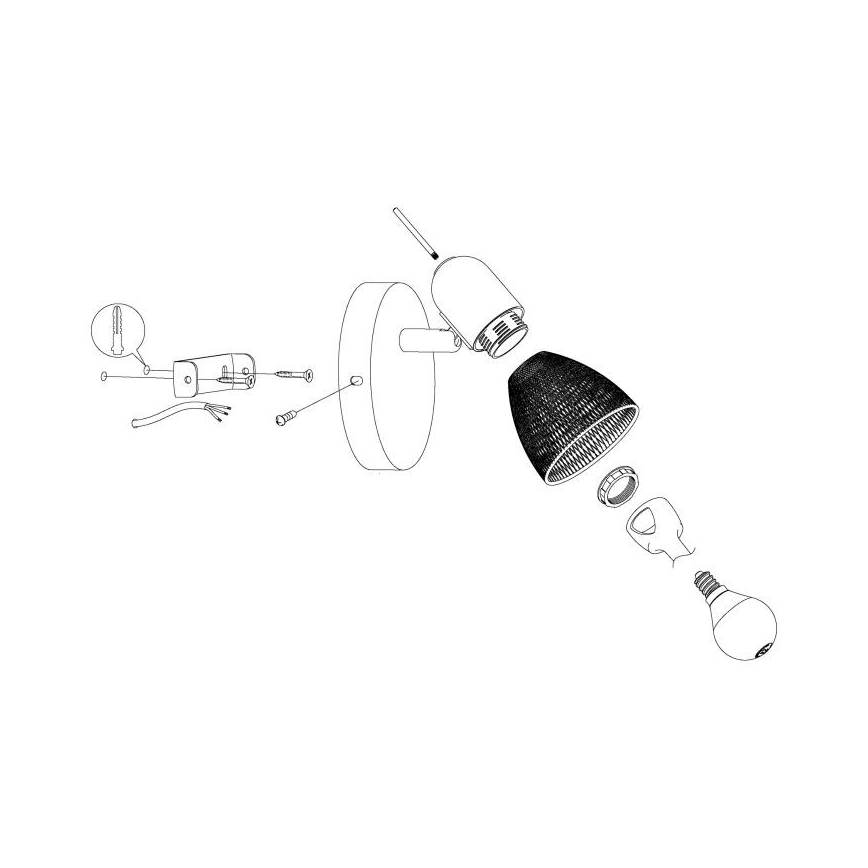 Eglo - Προβολέας τοίχου 1xE14/28W/230V