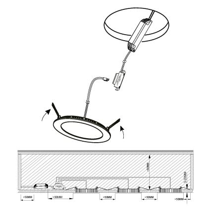 Eglo - ΣΕΤ 3x Χωνευτό Φωτιστικό μπάνιου LED FUEVA 1xLED/2,8W/230V IP44 γυαλιστερό χρώμιο