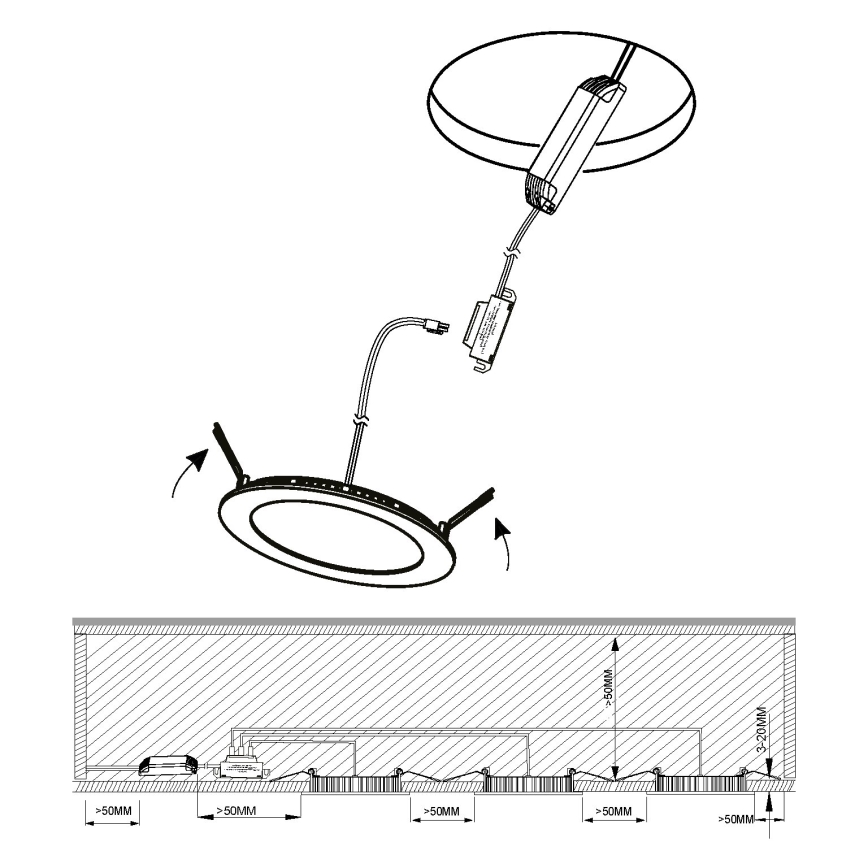 Eglo - ΣΕΤ 3x Χωνευτό Φωτιστικό μπάνιου LED FUEVA 1xLED/2,8W/230V IP44 γυαλιστερό χρώμιο
