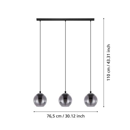 Eglo - Πολύφωτο σε σχοινί 3xE27/40W/230V