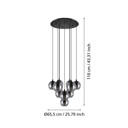 Eglo - Πολύφωτο σε σχοινί 10xE27/40W/230V