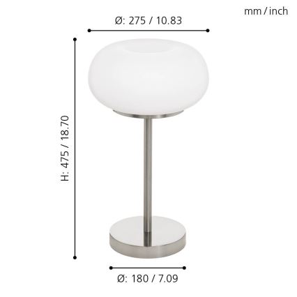 Eglo - LED RGB Eπιτραπέζιο φωτιστικό  OPTICA-C LED/16W/230V διάμετρος 27,5 cm
