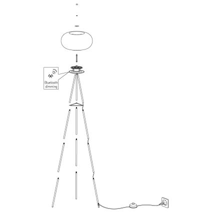 Eglo - LED RGB Dimmable φωτιστικό δαπέδου OPTICA-C LED/17W/230V διάμετρος 56 cm