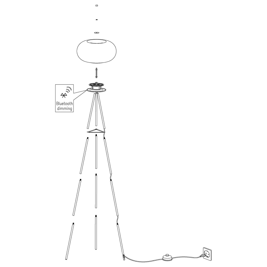 Eglo - LED RGB Dimmable φωτιστικό δαπέδου OPTICA-C LED/17W/230V διάμετρος 56 cm