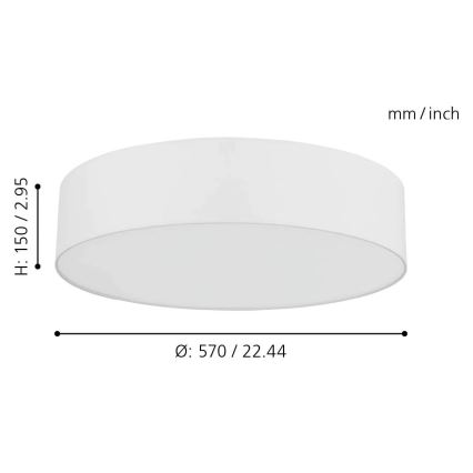 Eglo - LED RGB Dimming φωτιστικό οροφής ROMAO-C LED/33W/230V + RC