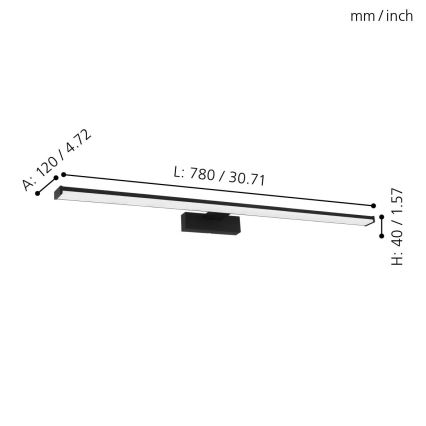 Eglo - LED Φωτιστικό μπάνιου για καθρέφτη LED/14W/230V 4000K 78 εκ. IP44