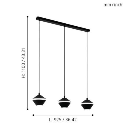 Eglo - Πολύφωτο LED σε σχοινί 3xGU10/5W/230V