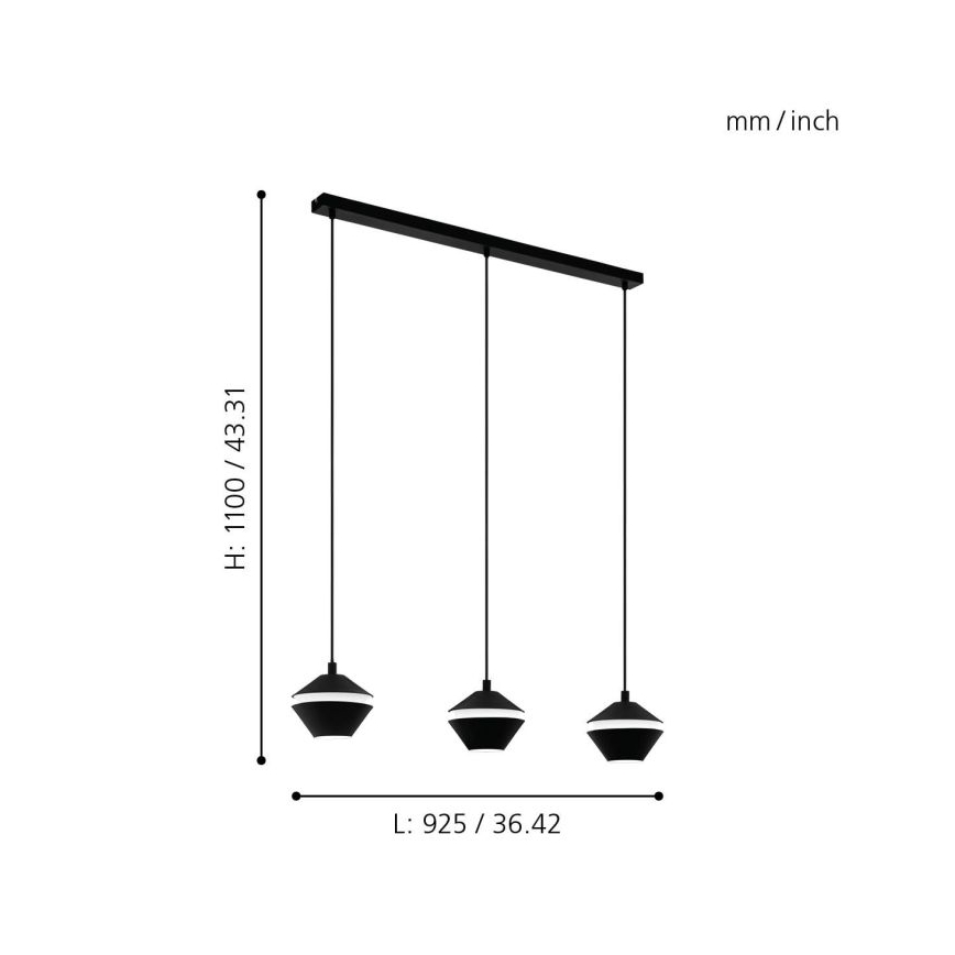 Eglo - Πολύφωτο LED σε σχοινί 3xGU10/5W/230V