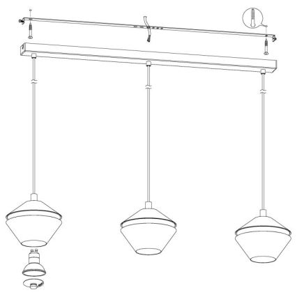 Eglo - Πολύφωτο LED σε σχοινί 3xGU10/5W/230V