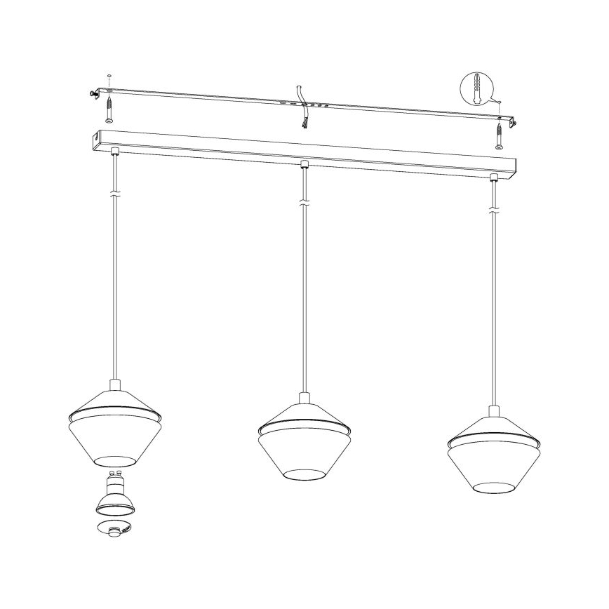 Eglo - Πολύφωτο LED σε σχοινί 3xGU10/5W/230V