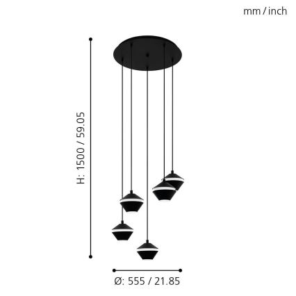 Eglo - Πολύφωτο LED σε σχοινί 5xGU10/5W/230V