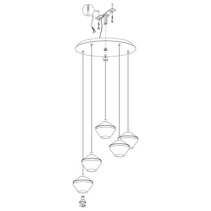 Eglo - Πολύφωτο LED σε σχοινί 5xGU10/5W/230V