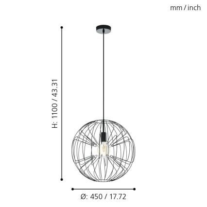 Eglo - Πολύφωτο σε σχοινί 1xE27/60W/230V