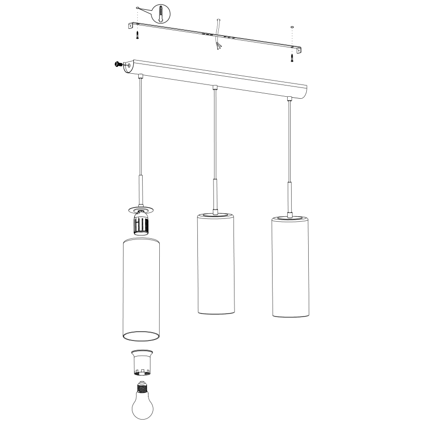 Eglo - Πολύφωτο σε σχοινί 3xE27/15W/230V
