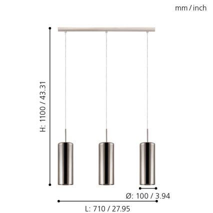 Eglo - Πολύφωτο σε σχοινί 3xE27/15W/230V