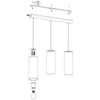 Eglo - Πολύφωτο σε σχοινί 3xE27/15W/230V