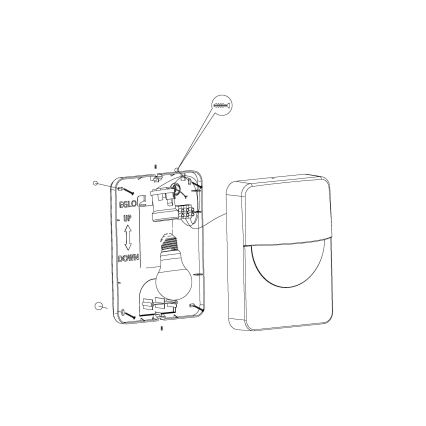 Eglo - Φως τοίχου εξωτερικού χώρου 1xE27/28W/230V IP44