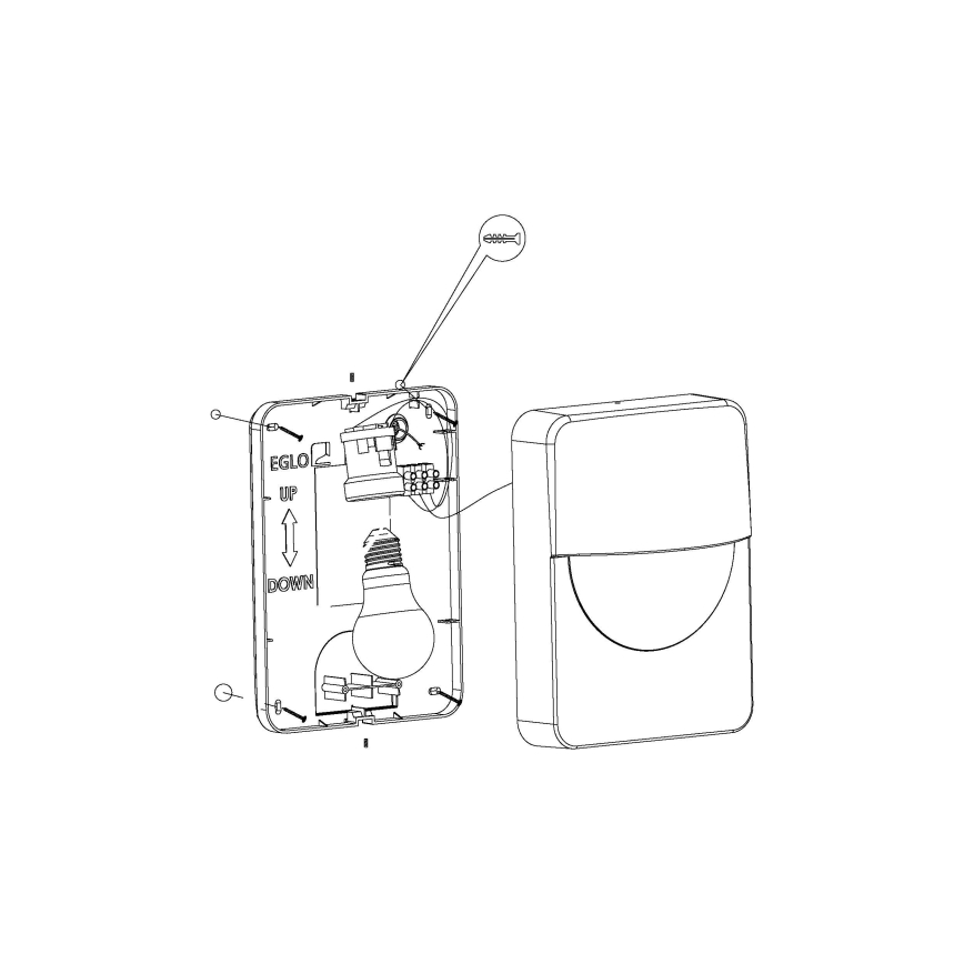 Eglo - Φως τοίχου εξωτερικού χώρου 1xE27/28W/230V IP44