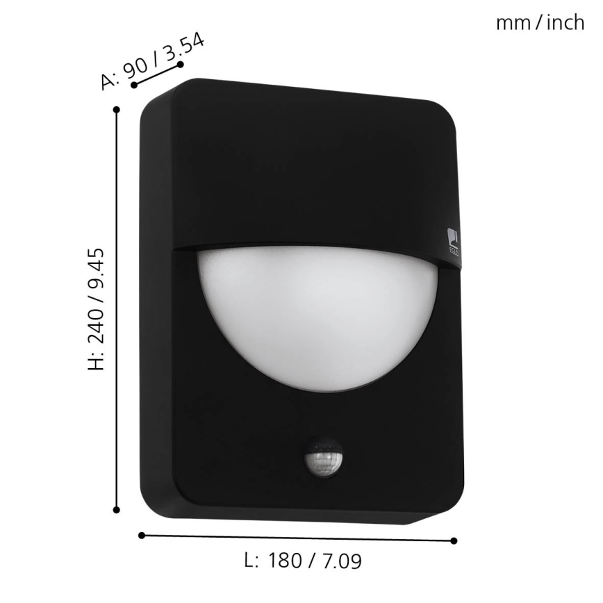 Eglo - Φως εξωτερικού χώρου με αισθητήρα 1xE27/28W/230V IP44