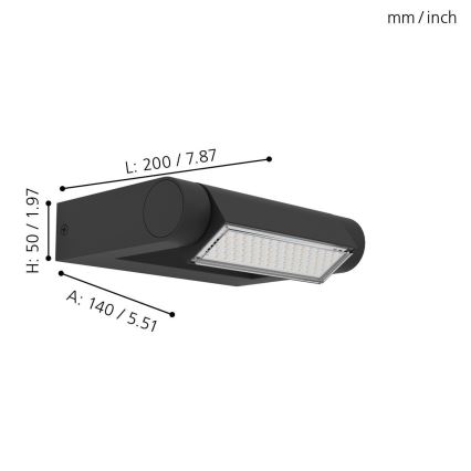 Eglo - Φως τοίχου εξωτερικού χώρου LED LED/4,8W/230V IP44