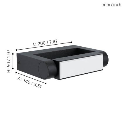 Eglo - Φως τοίχου εξωτερικού χώρου LED LED/4,8W/230V IP44