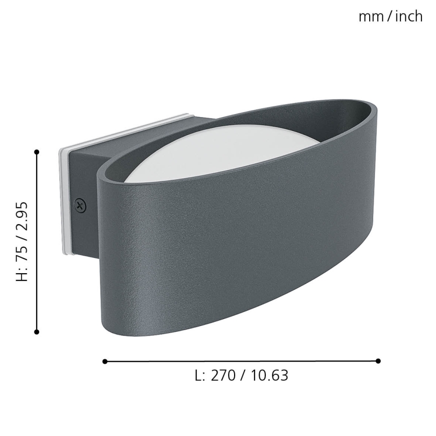 Eglo - Φως τοίχου εξωτερικού χώρου LED LED/10W/230V IP44
