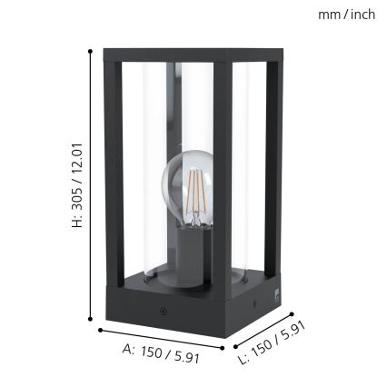 Eglo - Λάμπα εξωτερικού χώρου 1xE27/40W/230V IP54