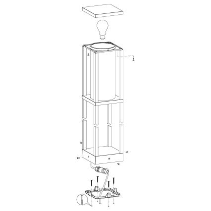 Eglo - Λάμπα εξωτερικού χώρου 1xE27/40W/230V IP54