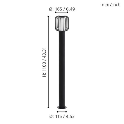 Eglo - Λάμπα εξωτερικού χώρου 1xE27/28W/230V IP44