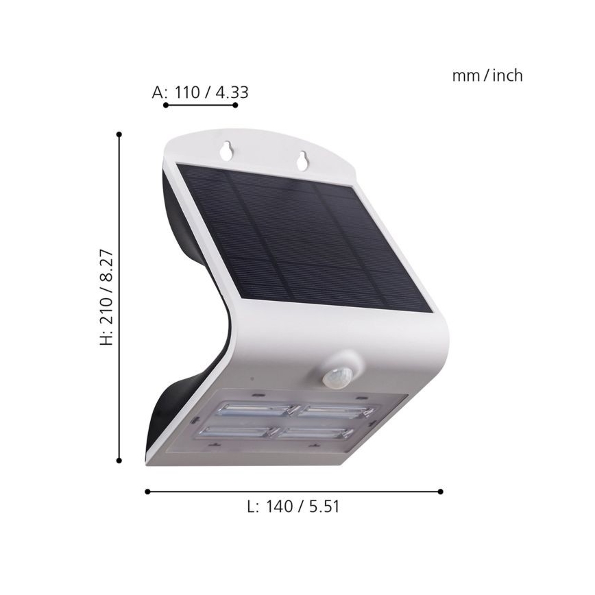 Eglo - Ηλιακό φως με αισθητήρα LED/3,2W/3,7V IP54