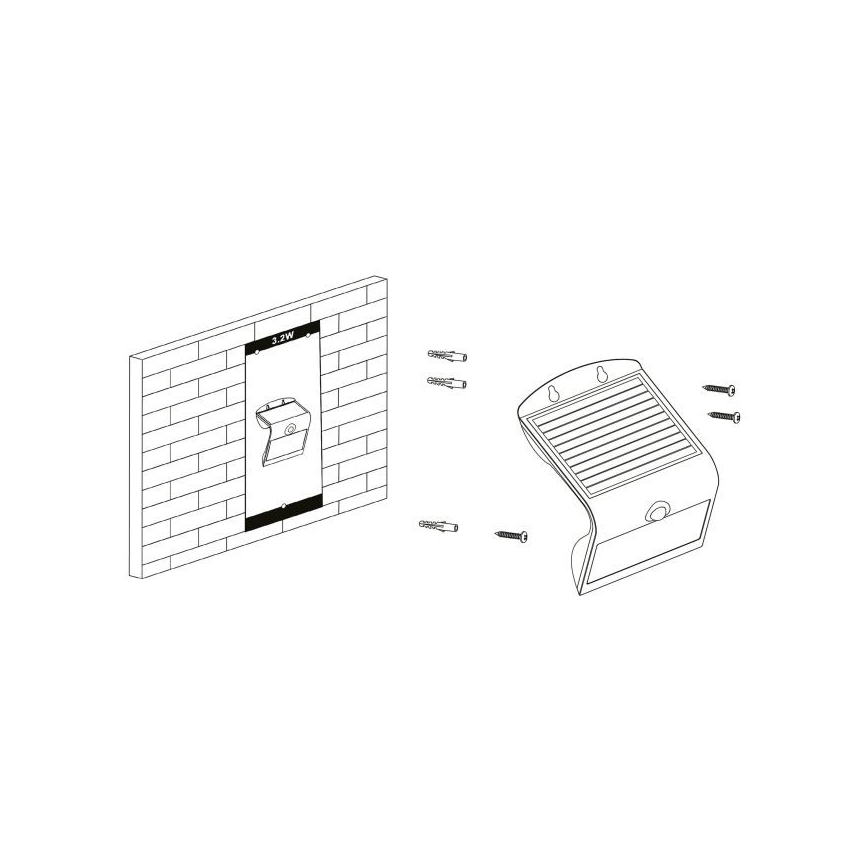 Eglo - Ηλιακό φωτιστικό με αισθητήρα LED/3,2W/3,7V 2000 mAh IP54