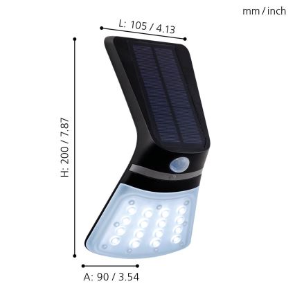 Eglo - Ηλιακό φως με αισθητήρα LED/2W/3,7V IP44