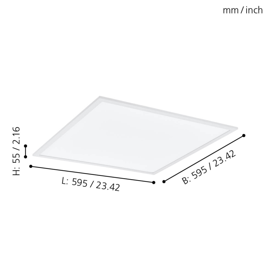 Eglo - RGBW Φωτιστικό οροφής dimming LED/32,5W/230V 2700-6500K 60x60 cm + τηλεχειριστήριο