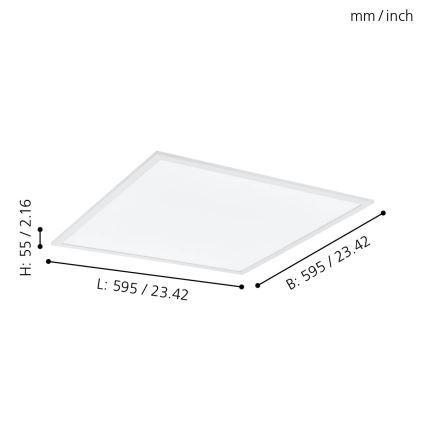 Eglo - RGBW Φωτιστικό οροφής dimming LED/32,5W/230V 2700-6500K 60x60 cm + τηλεχειριστήριο