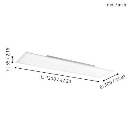 Eglo - RGBW Φωτιστικό οροφής dimming LED/32,5W/230V 2700-6500K 120x30 cm + τηλεχειριστήριο