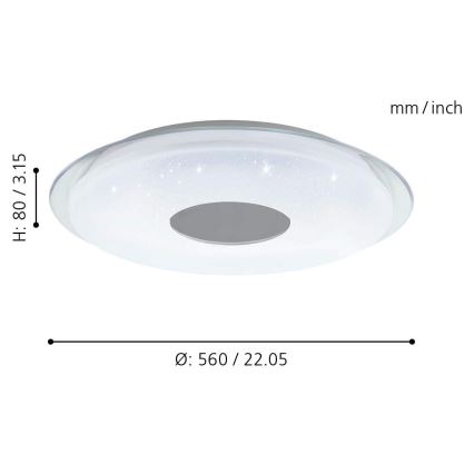 Eglo - LED RGB Dimming φωτιστικό οροφής LANCIANO-C LED/38W/230V + RC