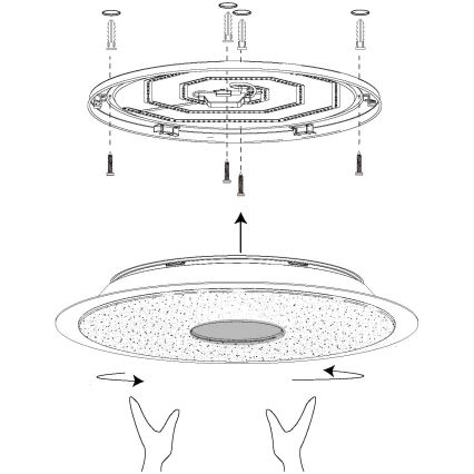 Eglo - LED RGB Dimming φωτιστικό οροφής LANCIANO-C LED/53W/230V + RC