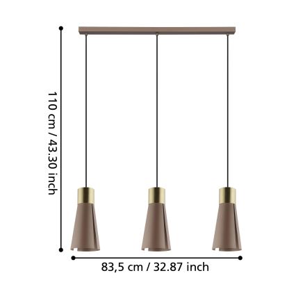 Eglo - LED Πολύφωτο κρεμαστό ράγα 3xGU10/4,5W/230V