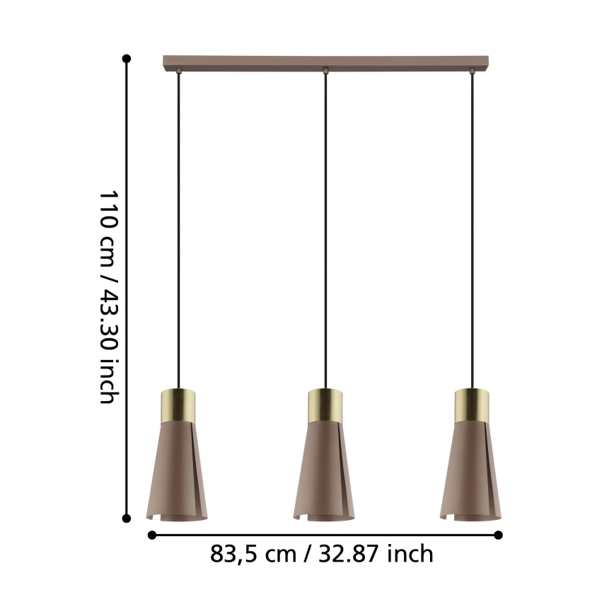 Eglo - LED Πολύφωτο κρεμαστό ράγα 3xGU10/4,5W/230V