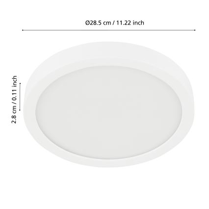 Eglo - LED Dimmable φωτιστικό οροφής μπάνιου LED/19,5W/230V 2700-6500K IP44 ZigBee