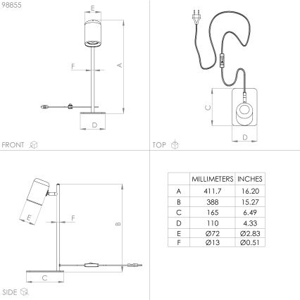 Eglo - LED Επιτραπέζιο φωτιστικό 1xGU10/4,5W/230V μαύρο