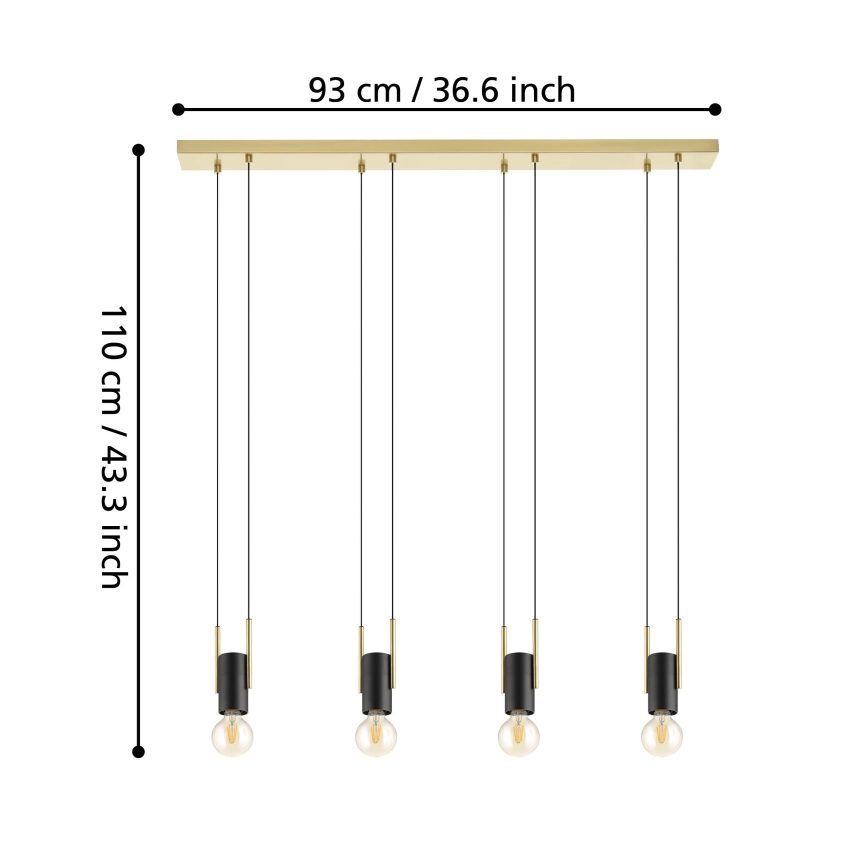 Eglo  - Πολύφωτο κρεμαστό ράγα 4xE27/40W/230V