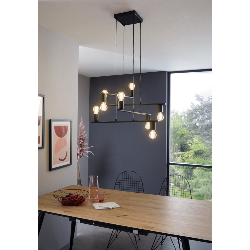 Eglo - Πολύφωτο σε σχοινί 8xE27/40W/230V