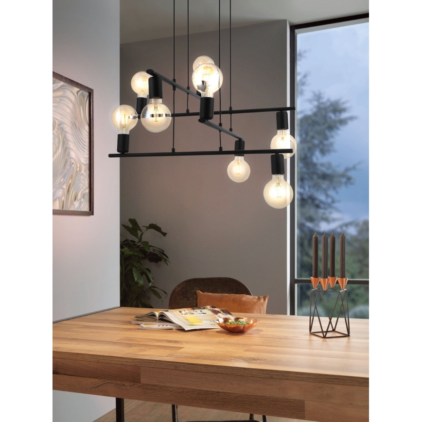 Eglo - Πολύφωτο σε σχοινί 8xE27/40W/230V