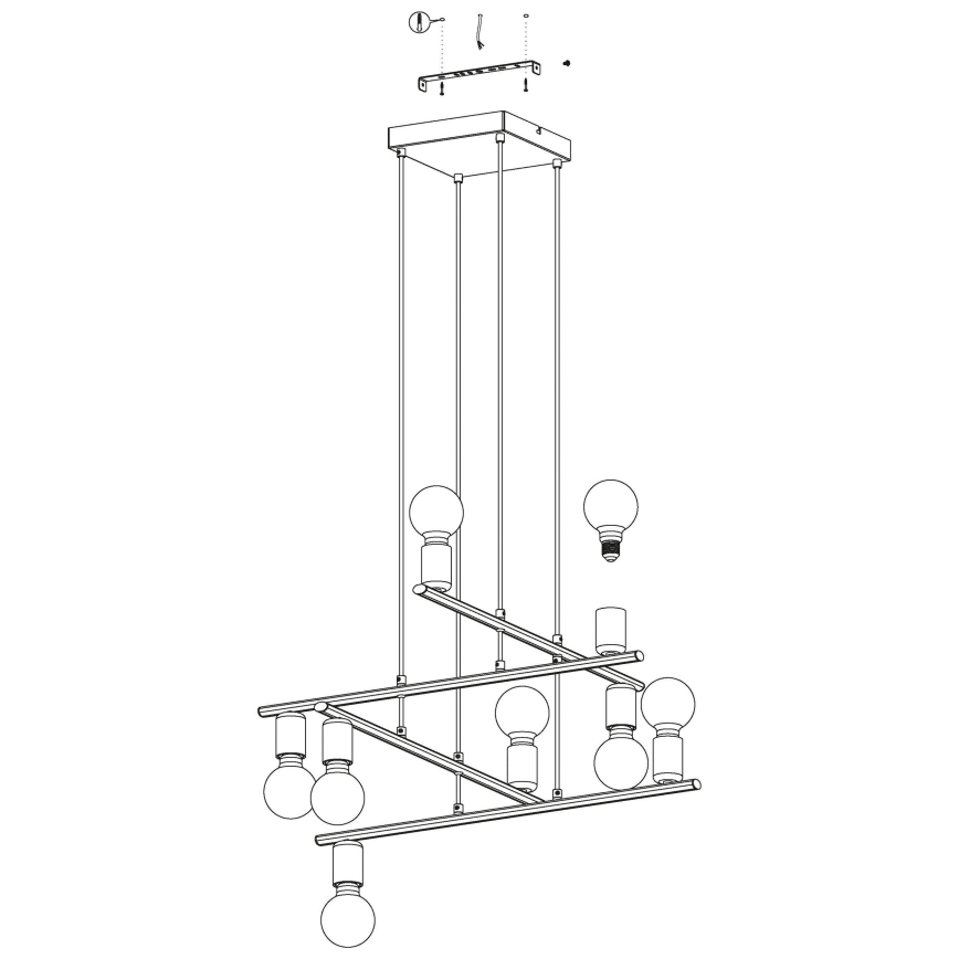 Eglo - Πολύφωτο σε σχοινί 8xE27/40W/230V