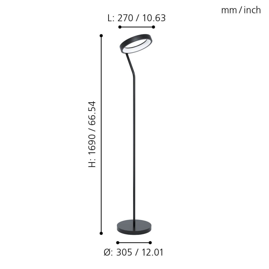 Eglo - LED RGB Dimming λάμπα δαπέδου MARGHERA-C LED/16W/230V