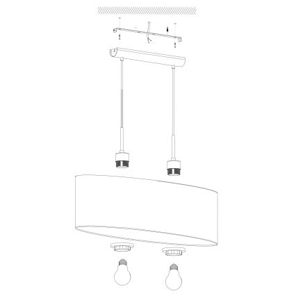 Eglo - Πολύφωτο σε σχοινί 2xE27/40W/230V